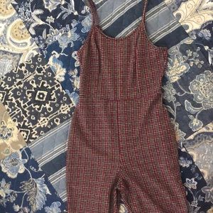 Purple checkered jumpsuit